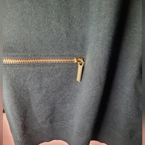 Michael Kors Teal Turtleneck Sweater with Gold Accents. Size M. - Picture 2 of 3